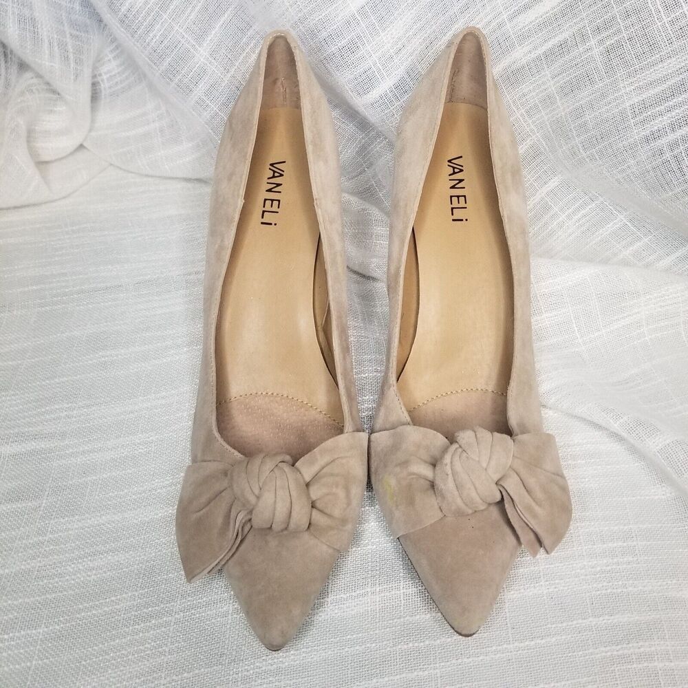 Vaneli Toro Pumps Heels Truffle Suede Leather Size 10  Career  Office